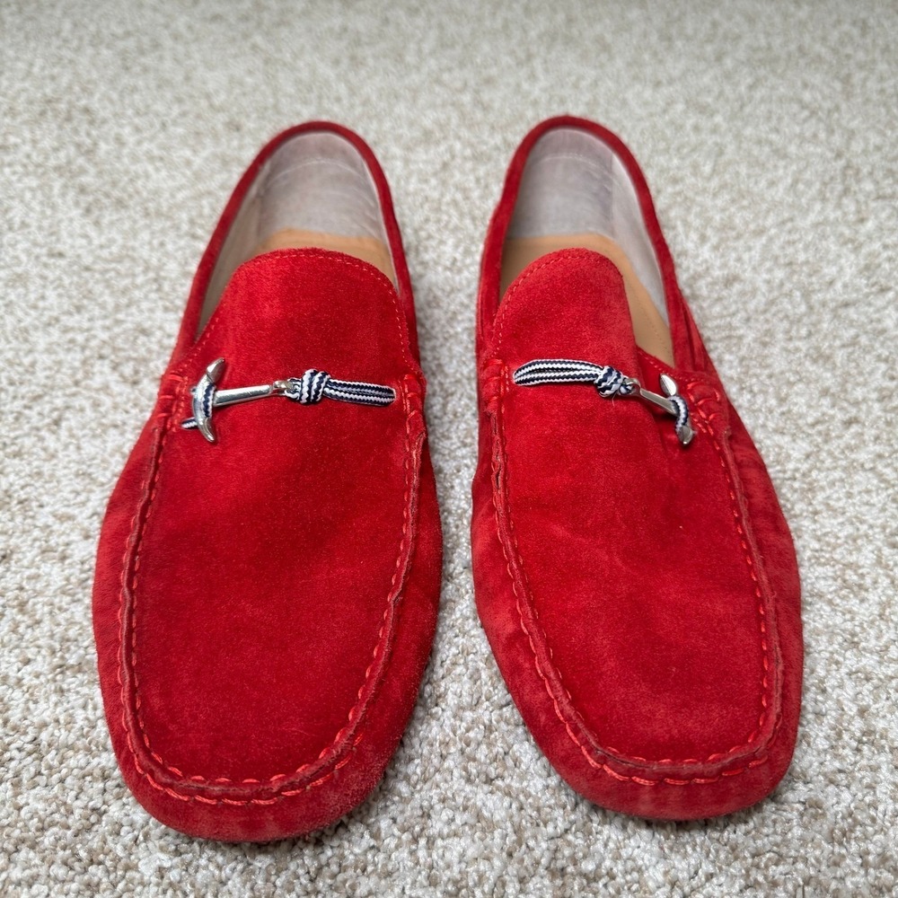 Aldo‎ Mens Red Suede Driving Loafers Anchor Bit Slip On Shoes Size 10 US 43 EUR - Picture 11 of 12